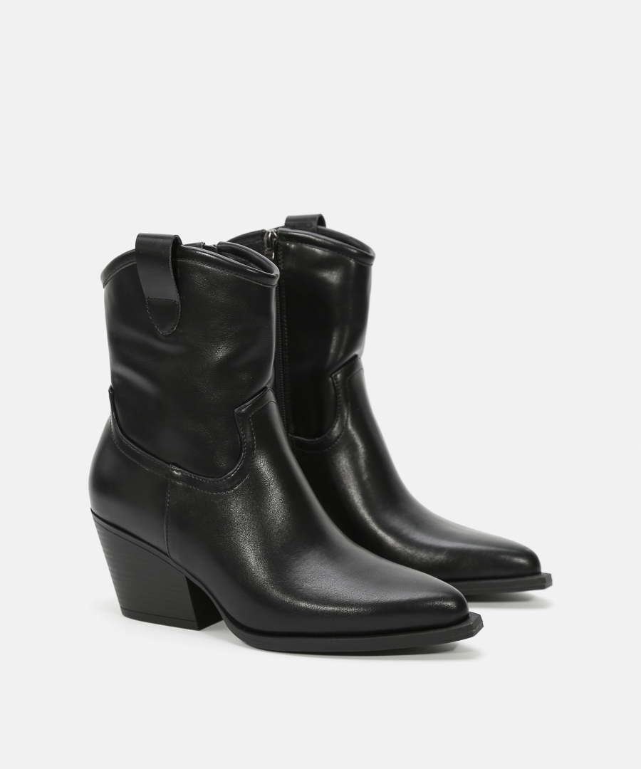 Botines cowboy tacón negros
